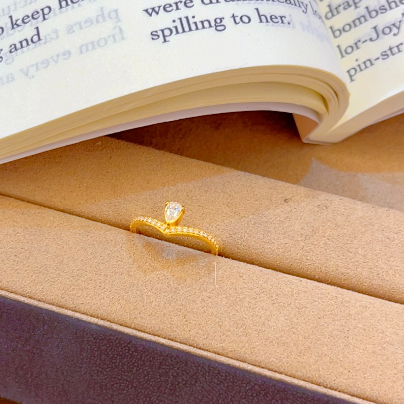 【小纯专享】足金999 水滴冠冕戒指 6D工艺圣诞元旦礼物 双十二大促