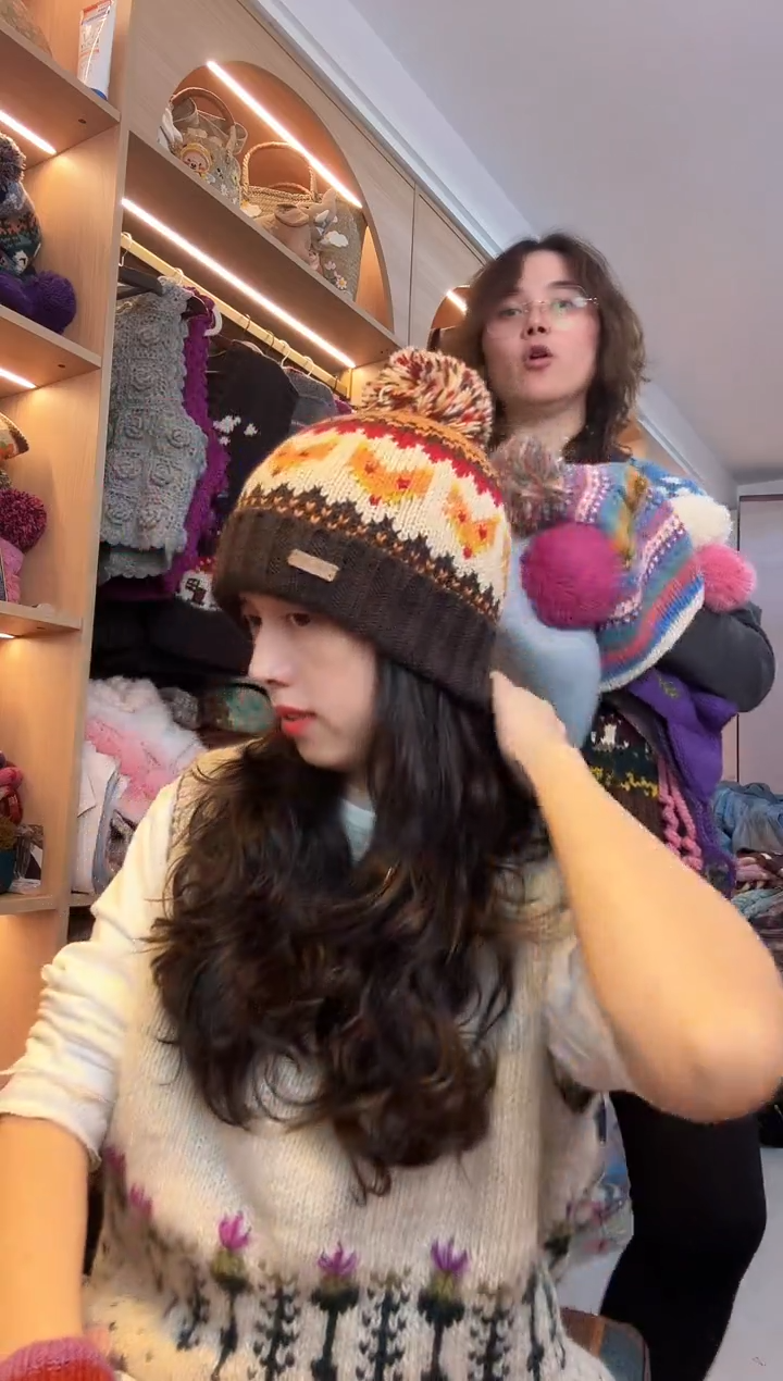 羊毛美拉德像素狐狸单球帽