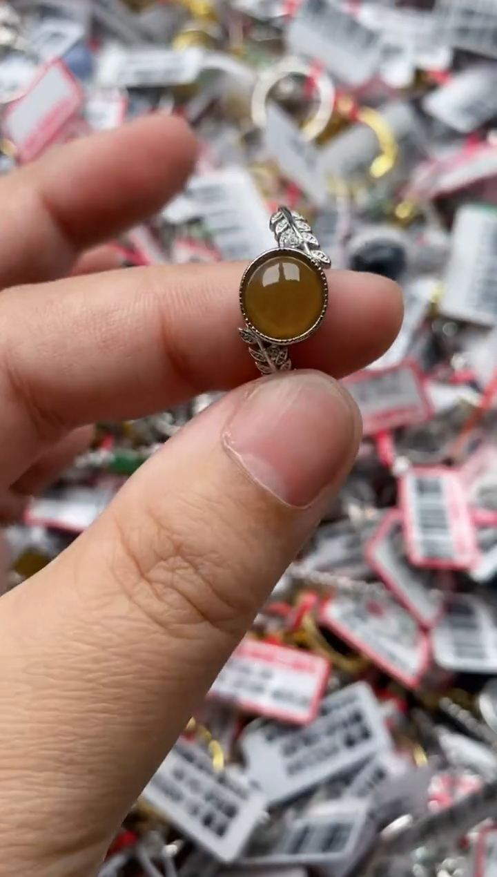 【闪购商品】翡翠戒指银S925镶嵌44444---6