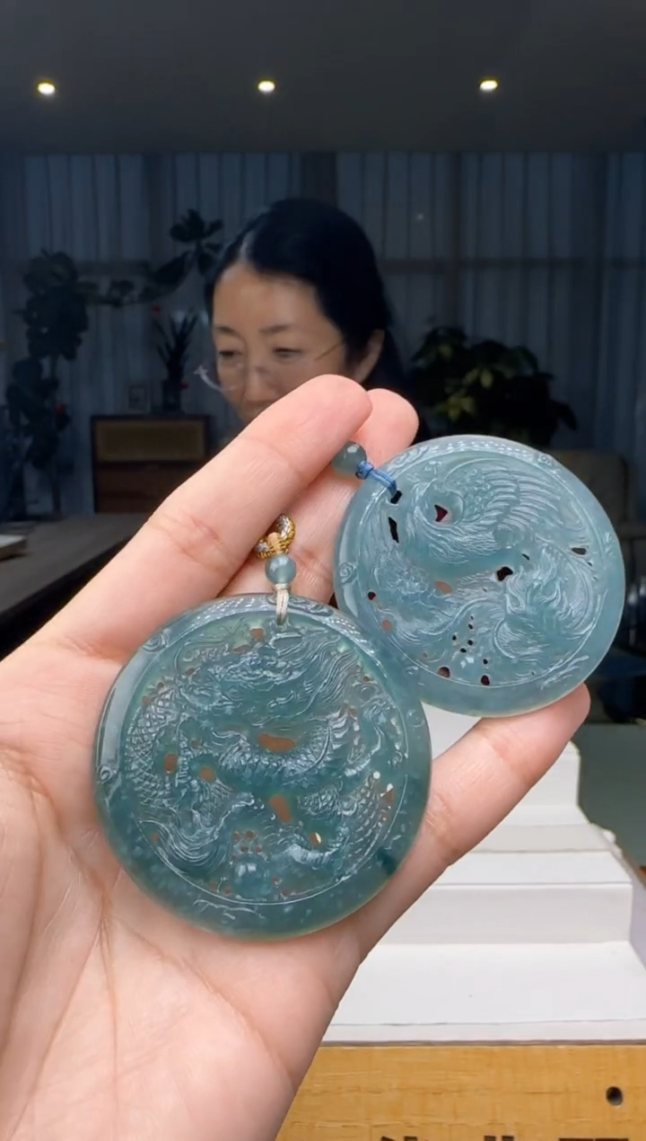 【闪购商品】翡翠吊坠(不含链)未镶嵌一对XM@@WS1WX28310
