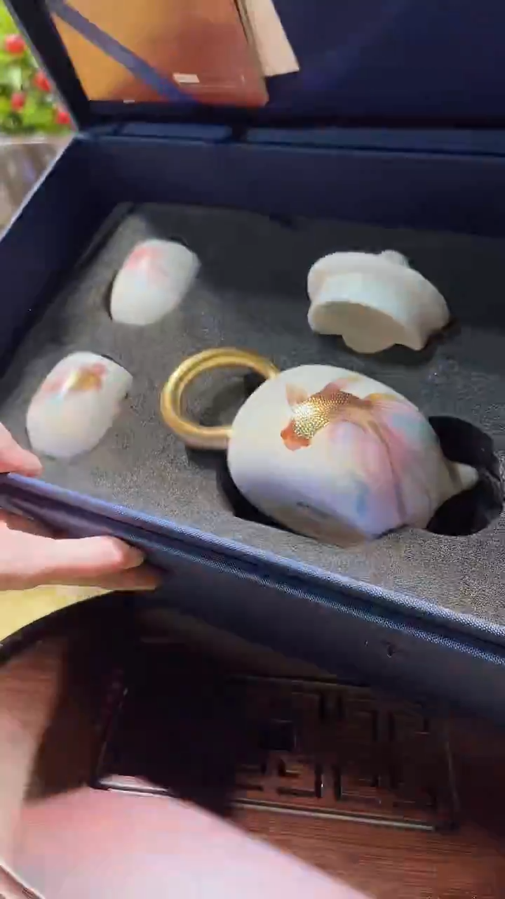 瓷片德艺茶器直播间@@度景西施壶2杯