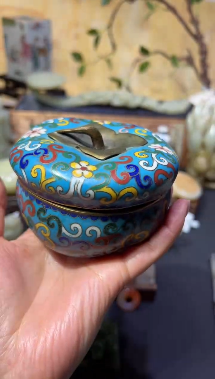 【闪购商品】和田玉山西文物商店珐琅彩捧盒