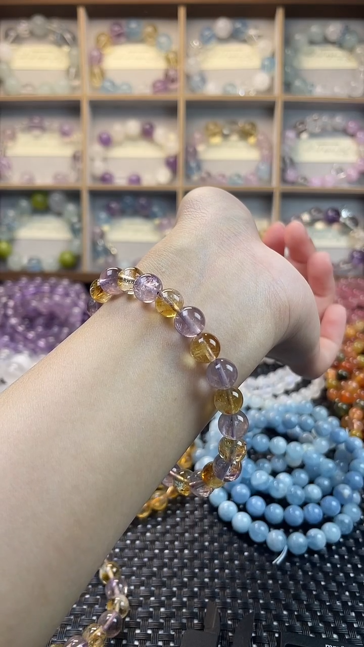 未镶嵌手串水晶8mm紫黄晶