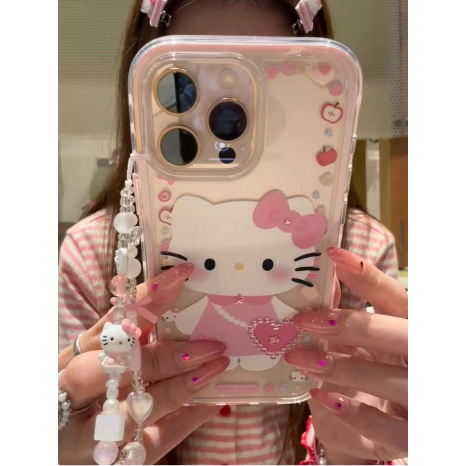 背心背包kt猫适用苹果16pro手机壳华为/OPPO/VIVO/小米透明可爱女