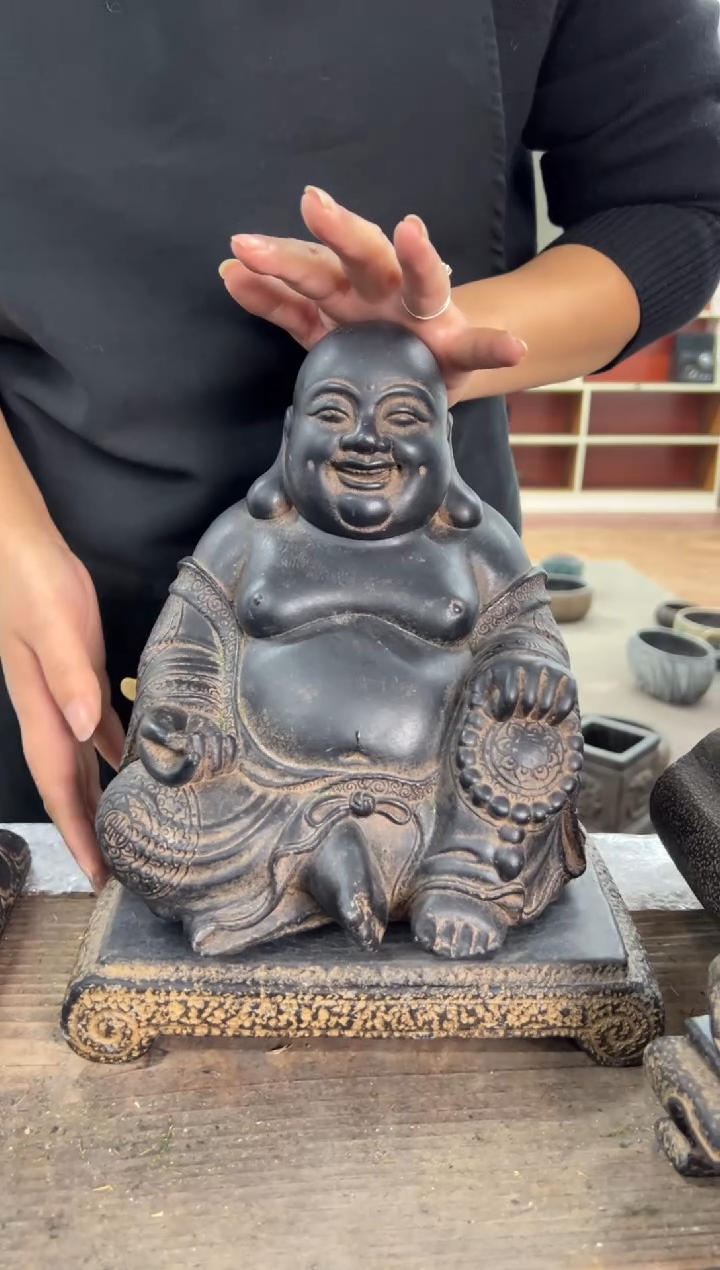 陶土大肚佛+小江枫底座