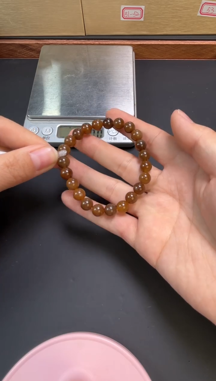 【闪购商品】和田玉手串未镶嵌且末金山微色差卡8