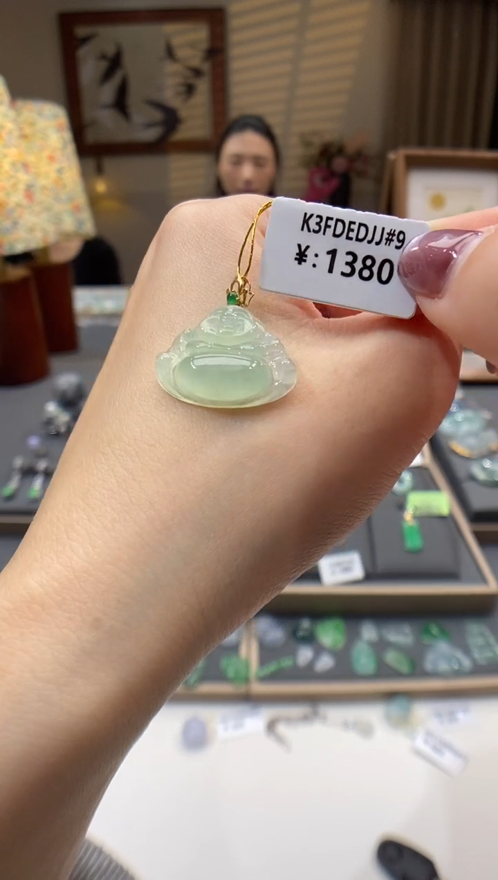 【闪购商品】翡翠颈饰18K金镶嵌佛公