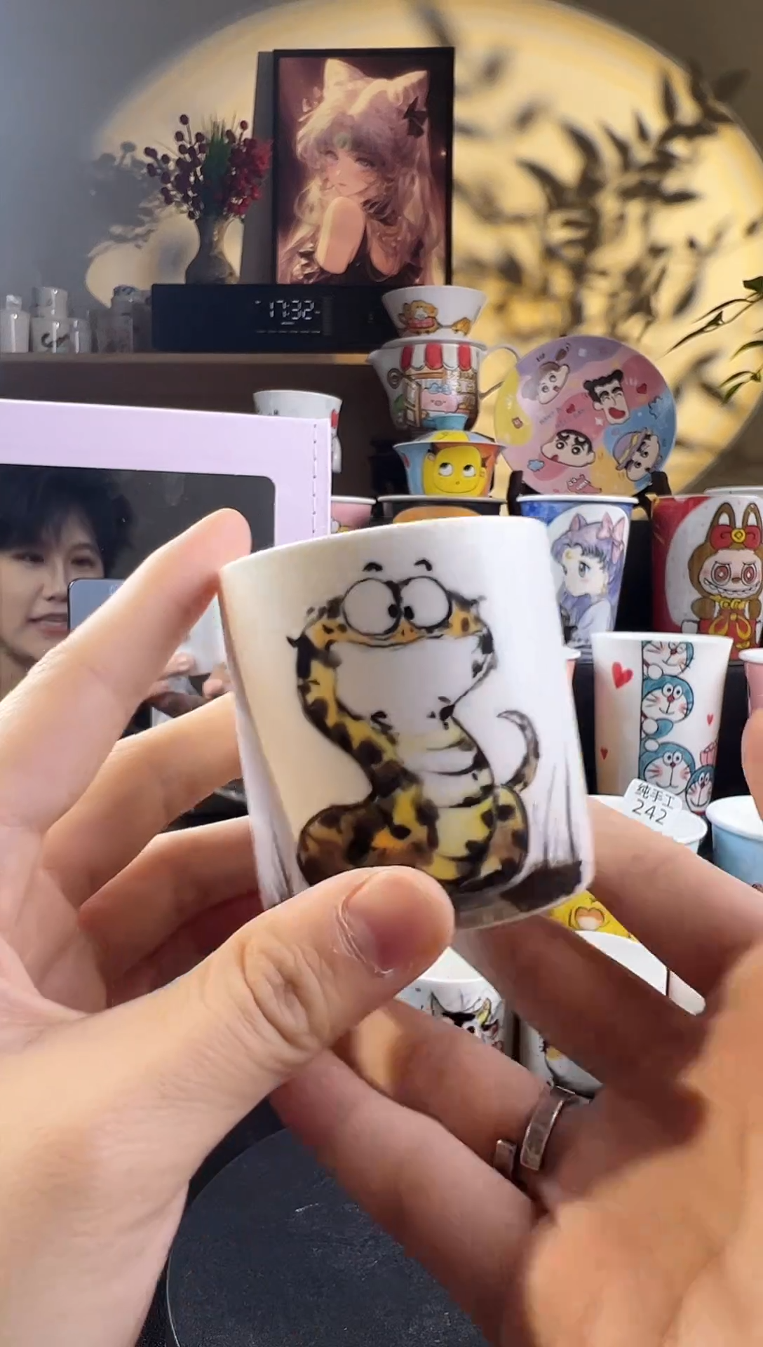 【闪购商品】摆件手工手绘陶瓷小杯杯