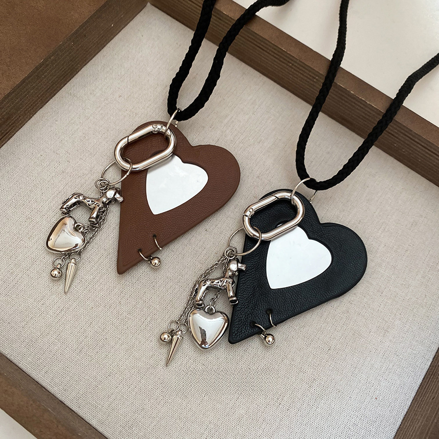 合金布艺项链 原创设计镜子小狗长项链11124