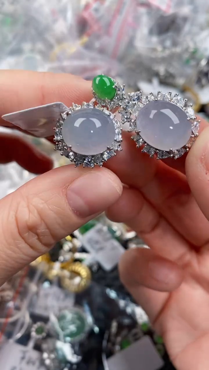 银S925镶嵌戒指翡翠111              9