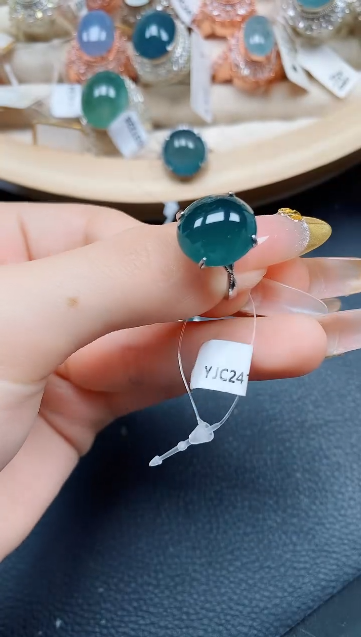 【闪购商品】翡翠戒指银S925镶嵌翡翠