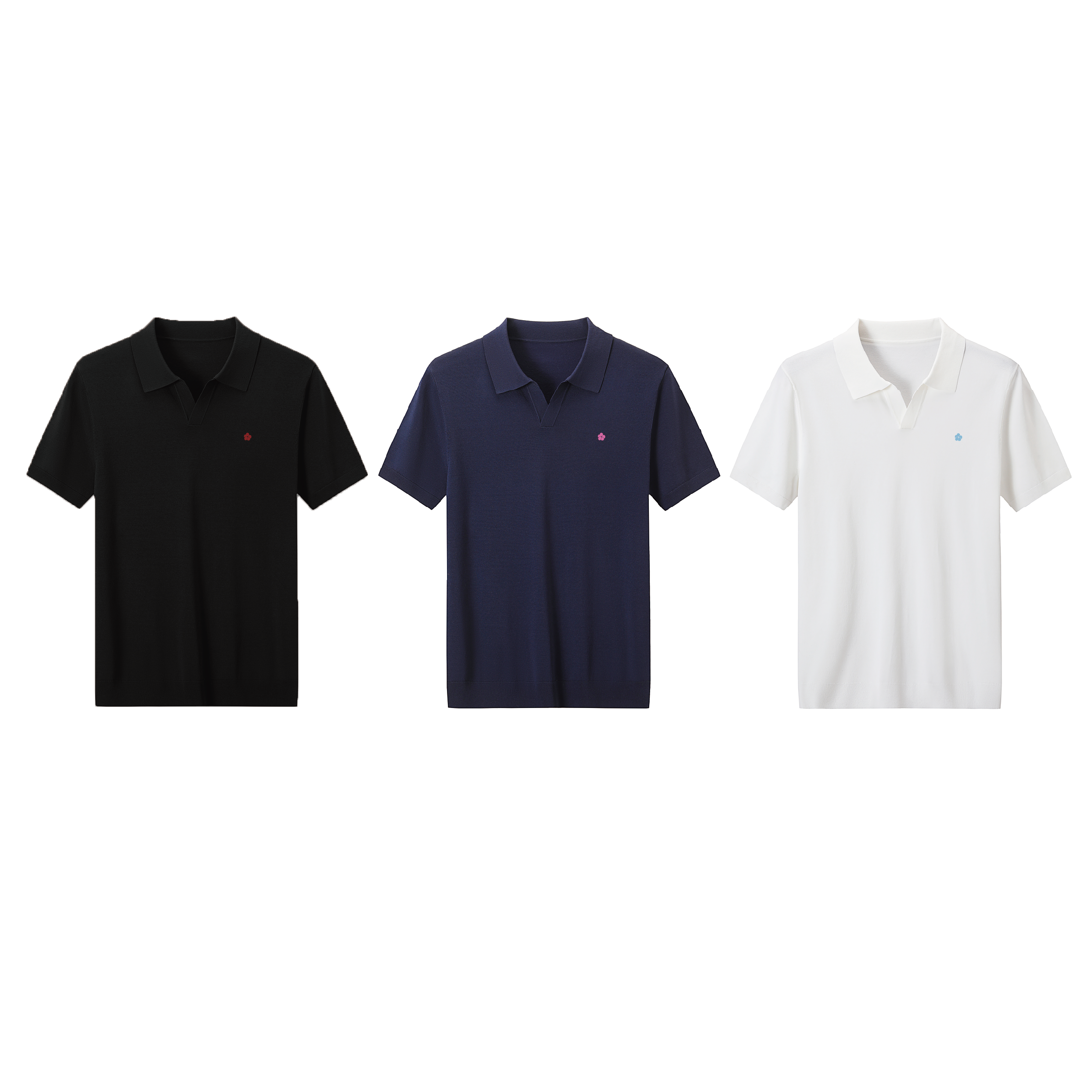 Aleksandre棉宝“冰麻”果木纤维凉感彩棉刺绣POLO 