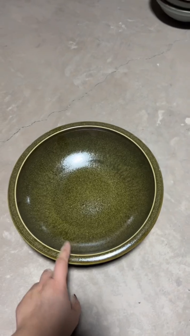 明舟福利茶叶末12寸厚边碗（单只装）