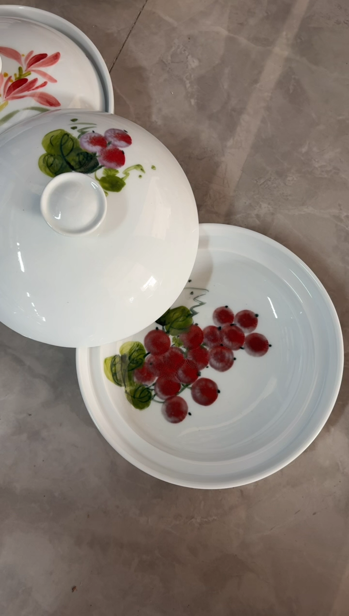 瓷片景德镇高温陶瓷食品级手绘釉中彩-合合器