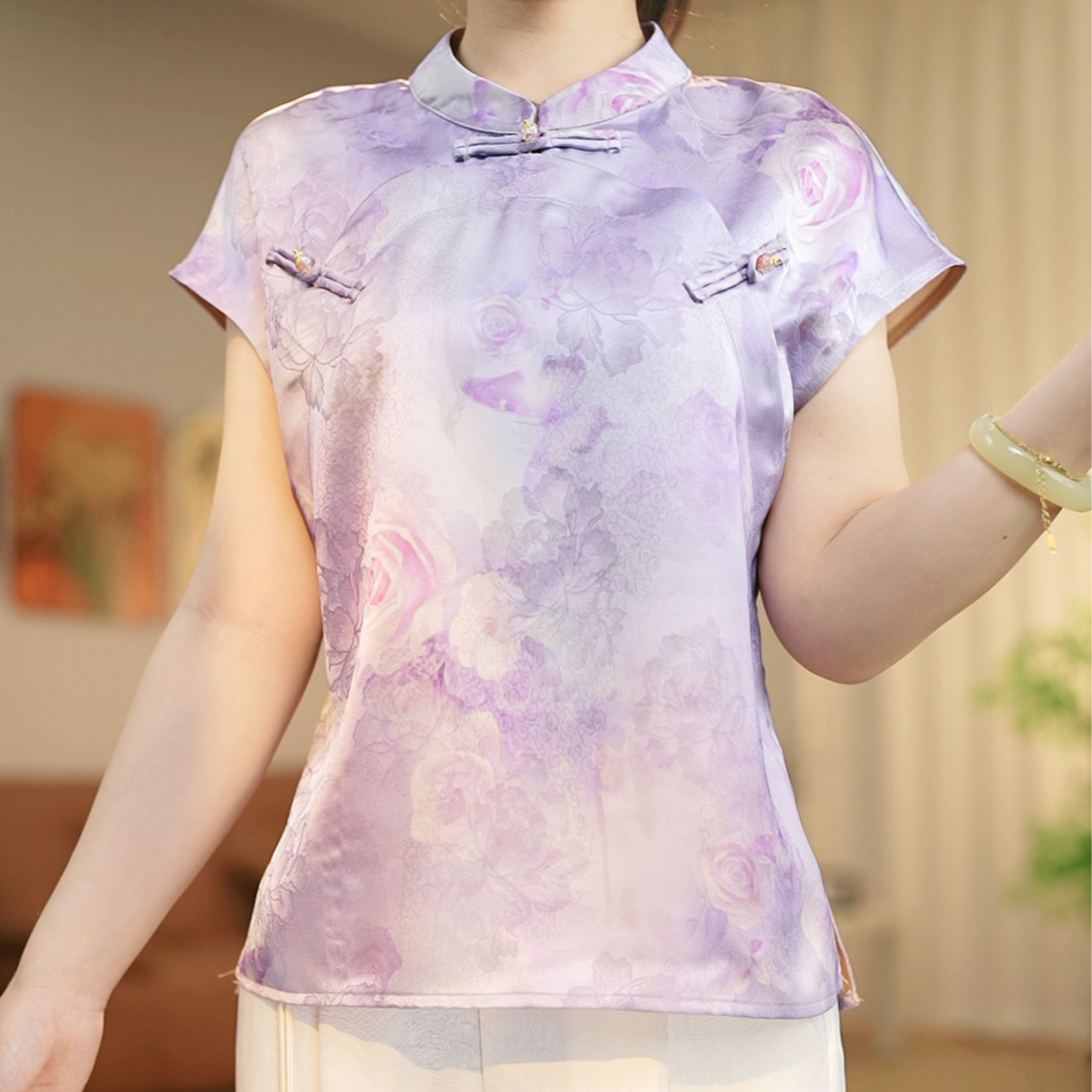 【现货】【1205名瑰】改良版新中式国风女复古宽松开衫飞袖上衣-菲哥