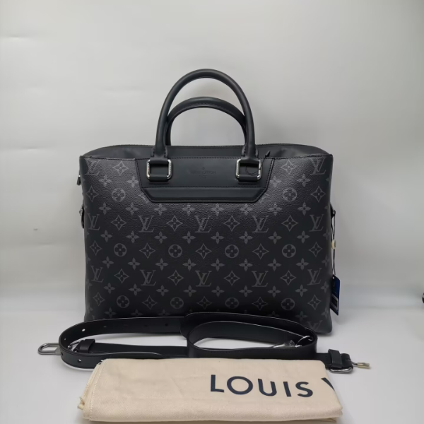 99新 LouisVuitton/路易威登 98新17679 LV黑老花 手提公文包肩带