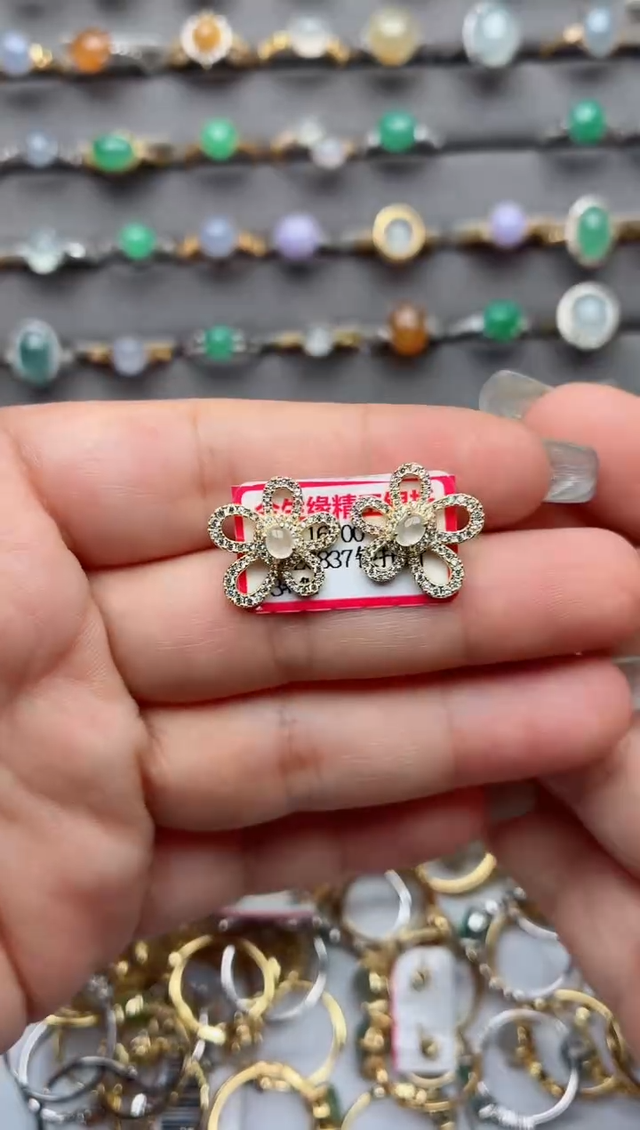 银S925镶嵌戒指翡翠.