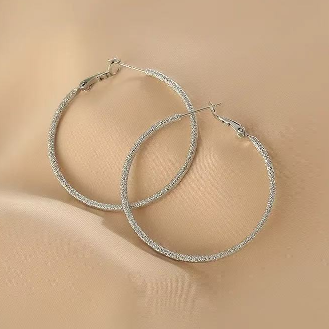 铜合金耳饰 气质时尚百搭欧美简约素圈夸张大耳圈耳环N2015