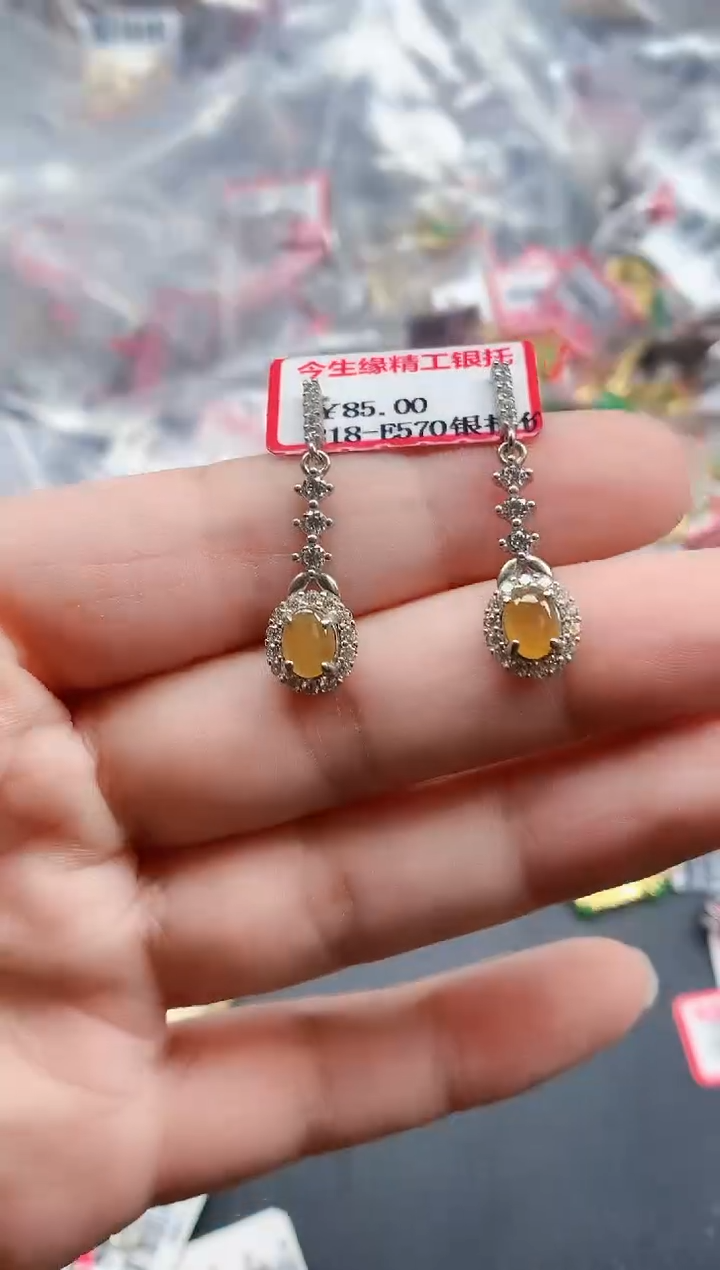 银S925镶嵌戒指翡翠天然A货缅甸翡翠