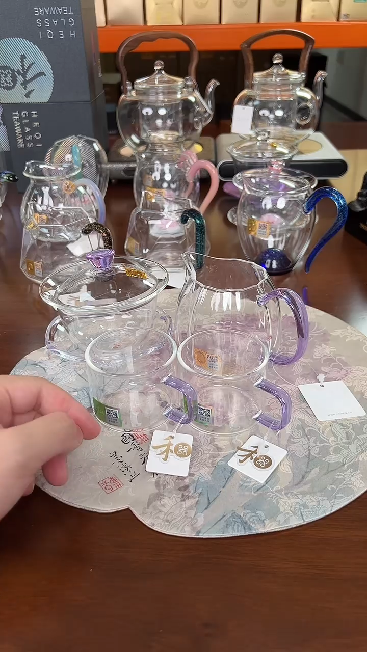 @@禾器晶彩禅语盖碗紫+倾妍紫+清禾杯紫2