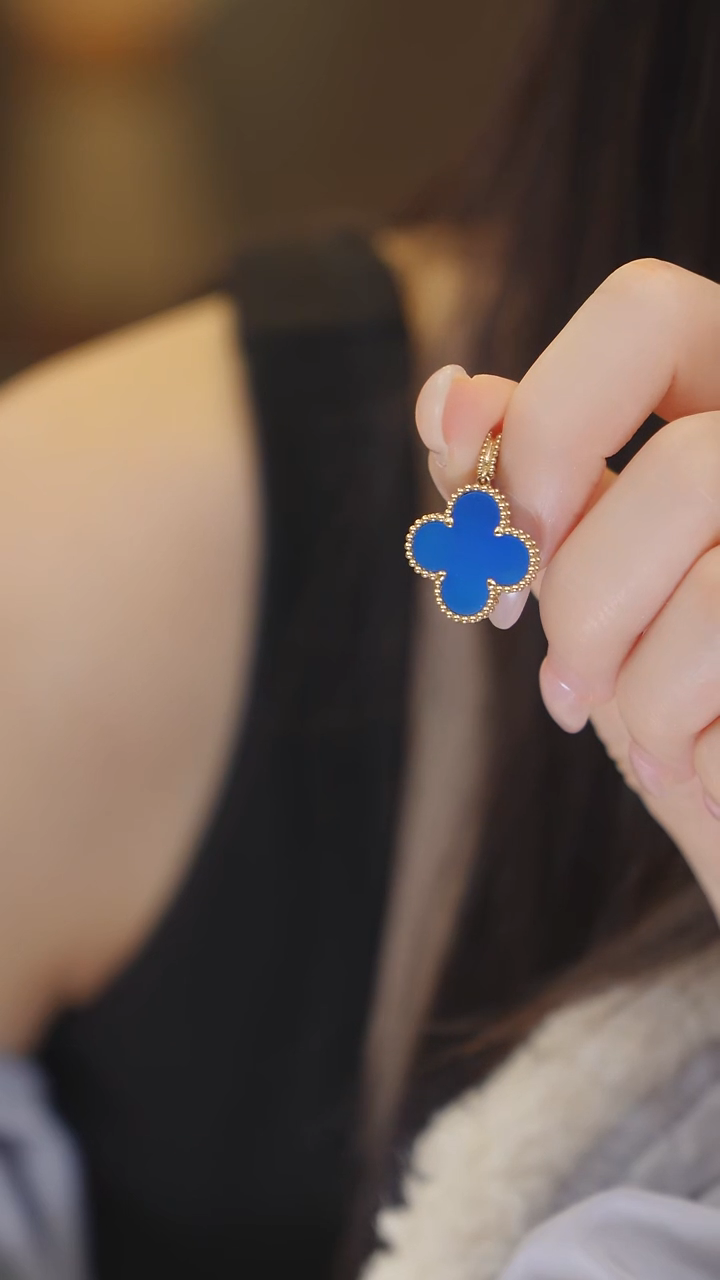 18K金镶嵌吊坠玛瑙/玉髓吊坠20mm