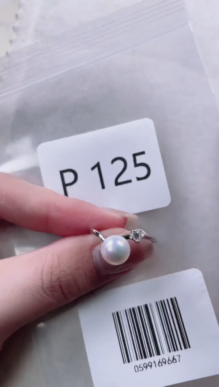【闪购商品】淡水珍珠戒指银S925镶嵌P125