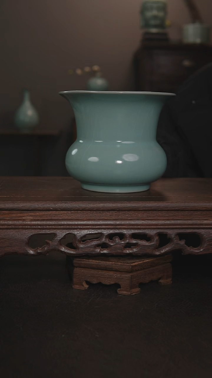 摆件瓷仿古手工渣斗