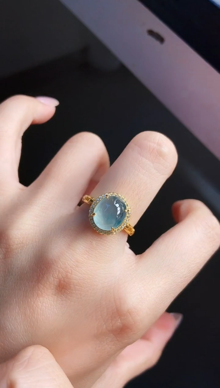 银S925镶嵌戒指翡翠12