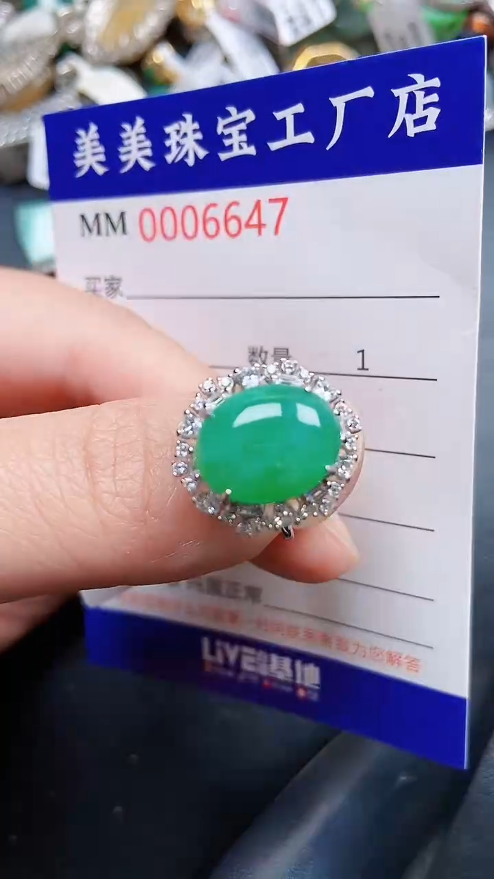 颈饰银S925镶嵌翡翠6647