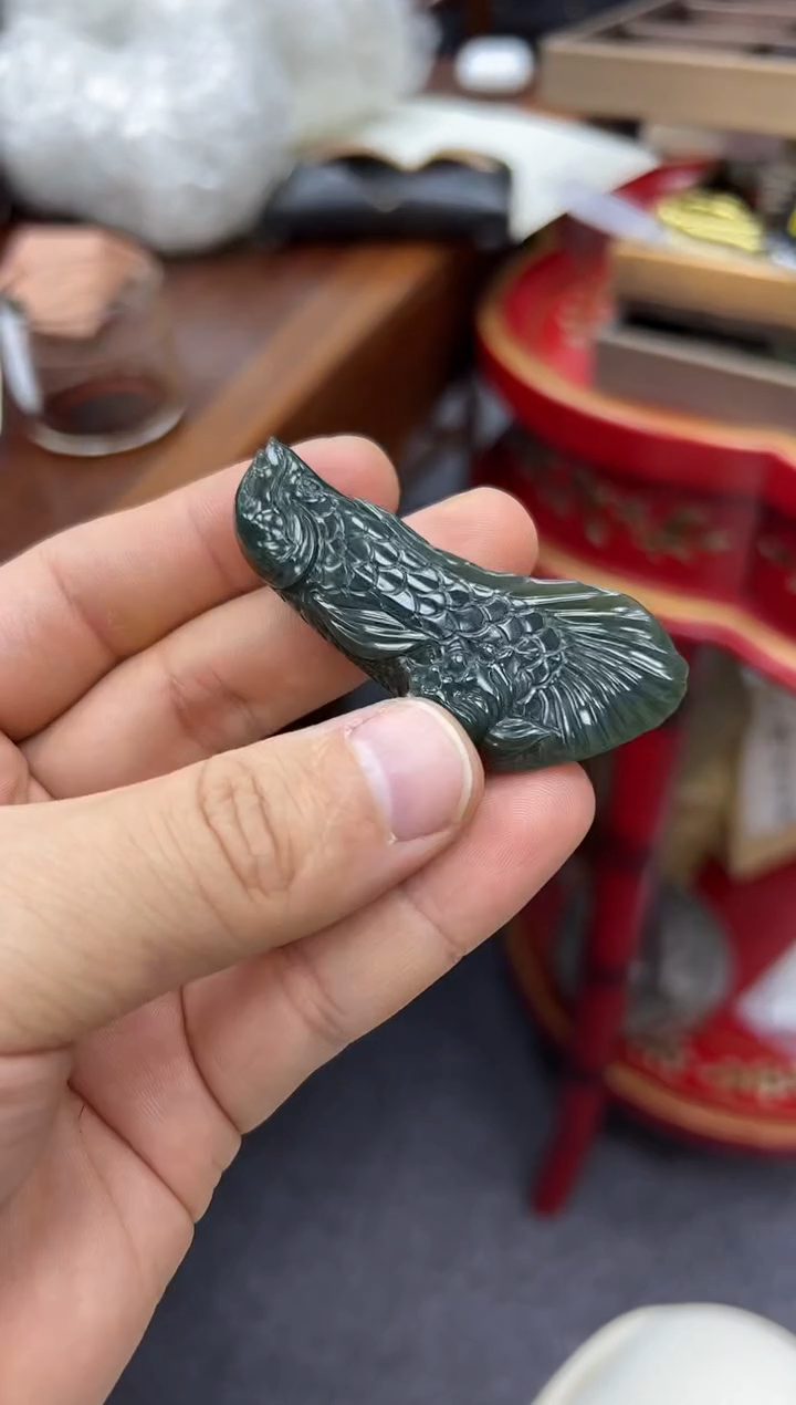 【闪购商品】和田玉吊坠未镶嵌鱼化龙