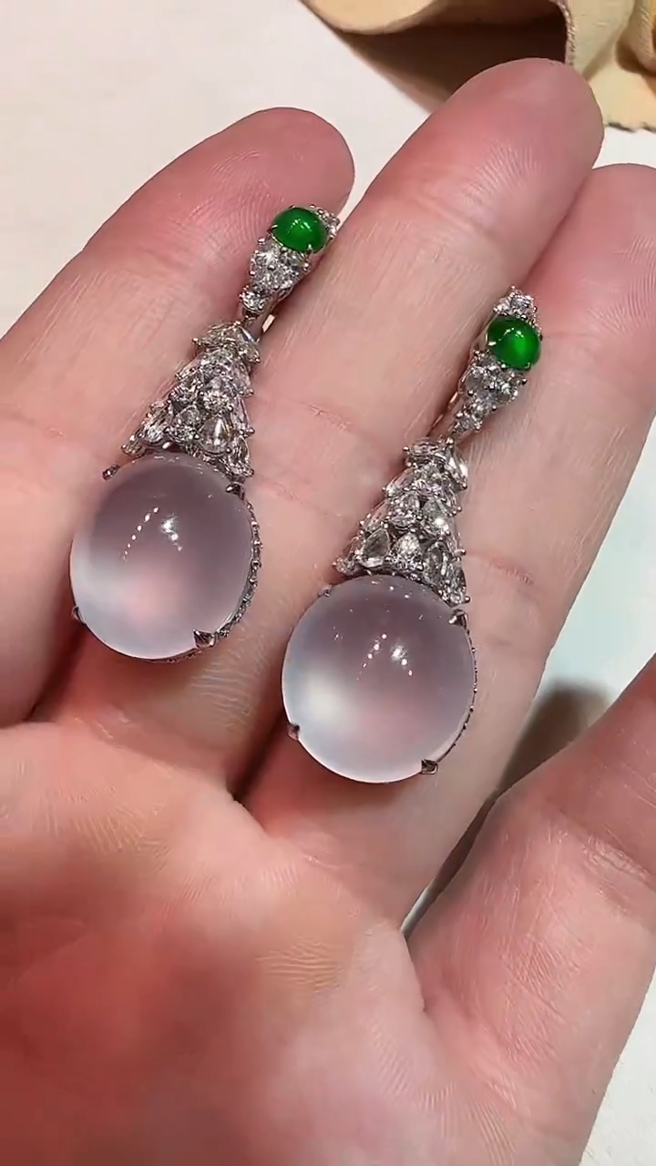 【闪购商品】翡翠耳饰18K金镶嵌耳坠