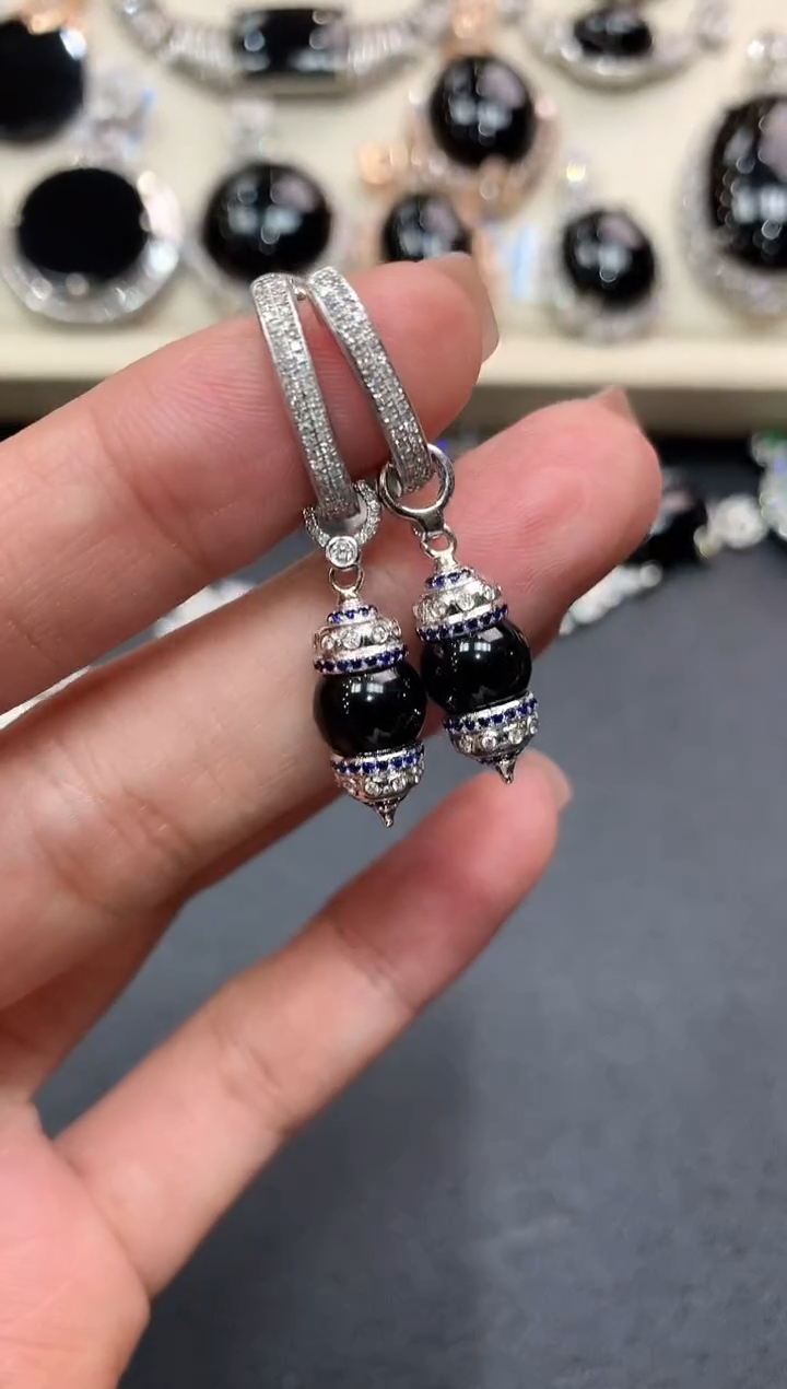 【闪购商品】翡翠耳饰18K金镶嵌q121无鉴赏