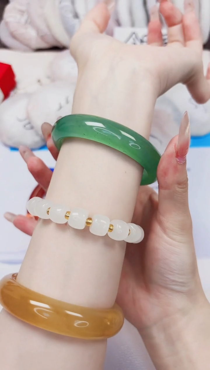 石英质玉手镯未镶嵌307-东陵玉-圈口55