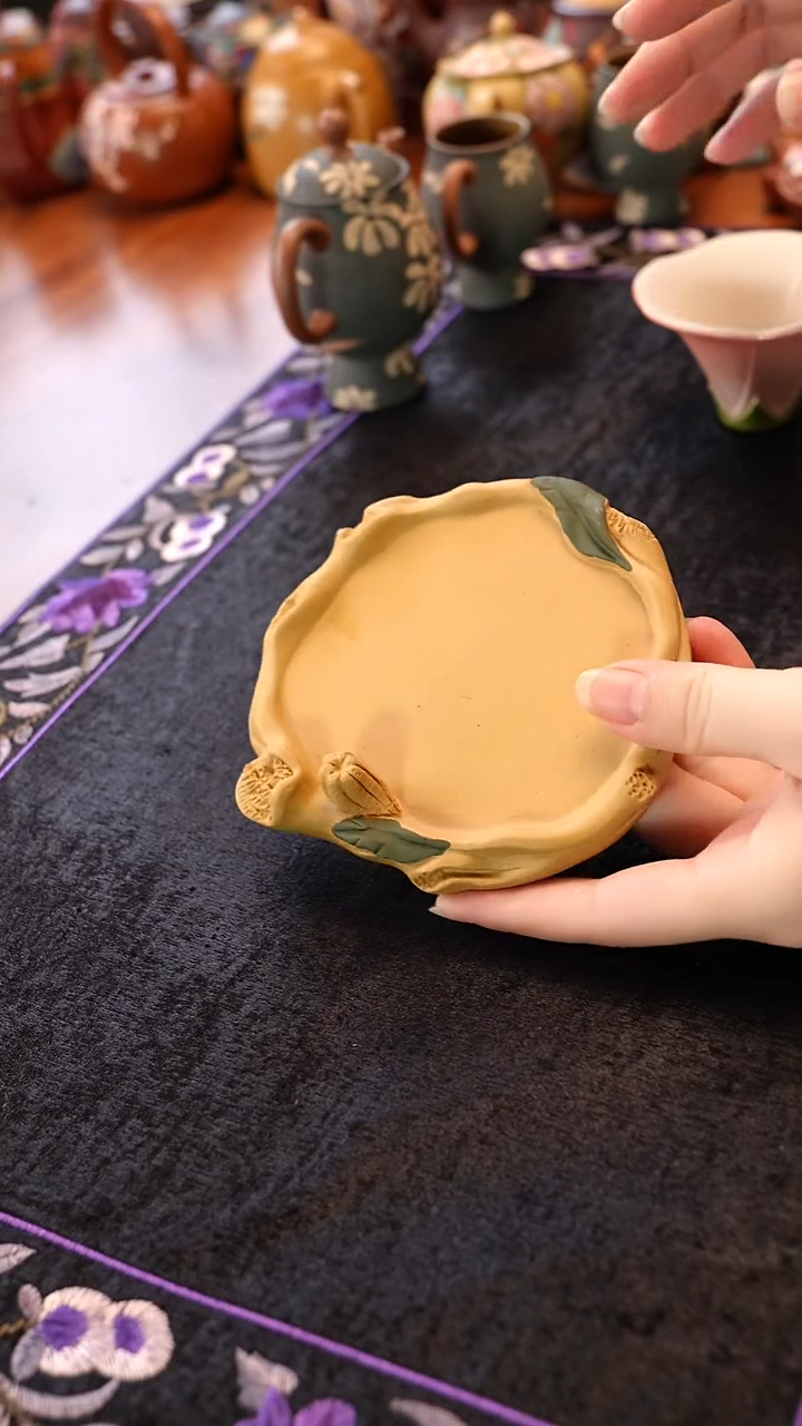 茶壶紫砂黄段佛手壶承
