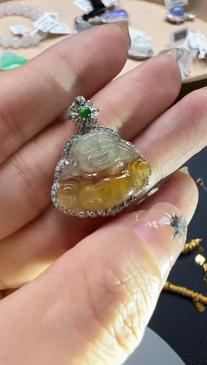 颈饰18K金镶嵌翡翠KCDD1008-018