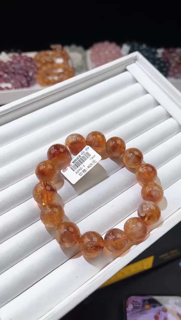 【闪购商品】水晶手链未镶嵌多样性发一黄塔15mm