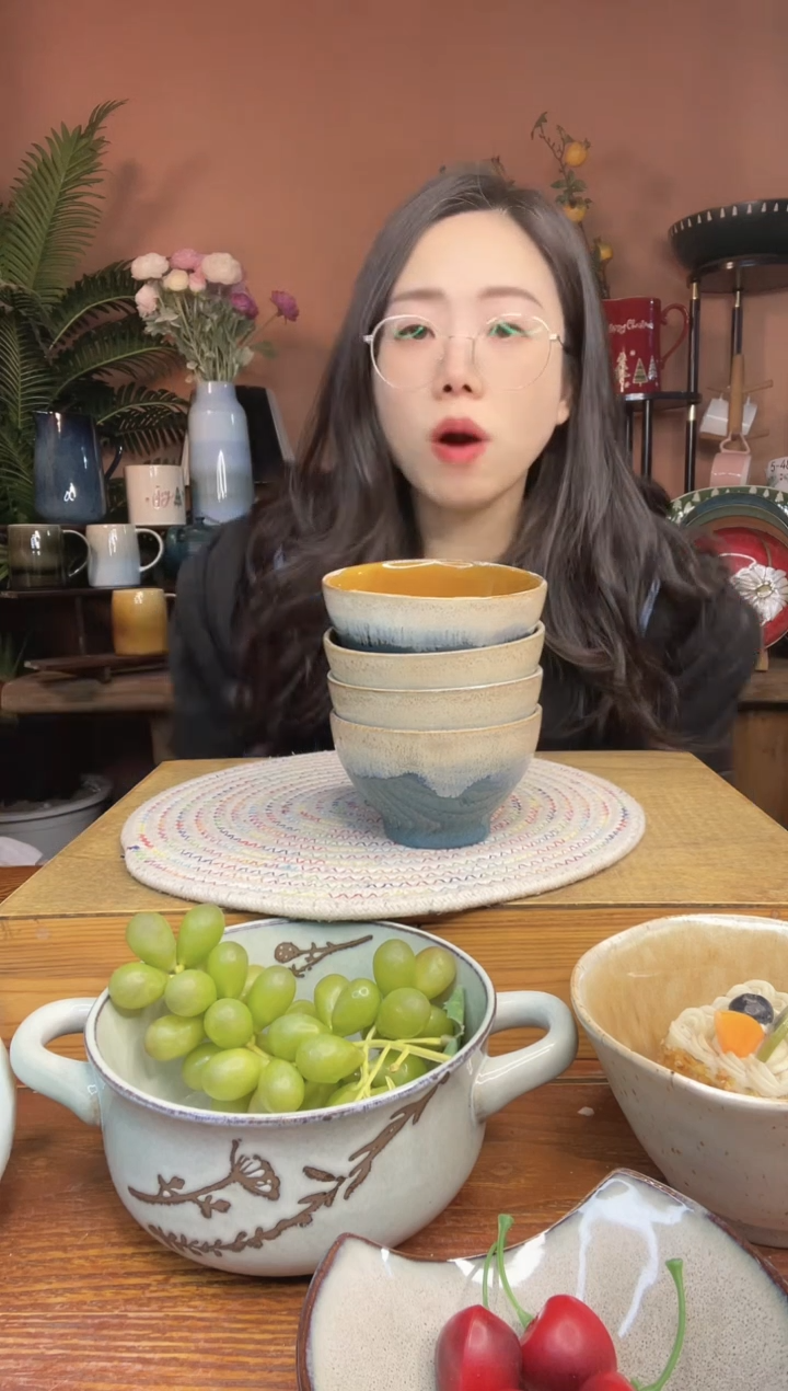 陶瓷4.5英寸斗笠器型米饭碗 4件 微瑕疵