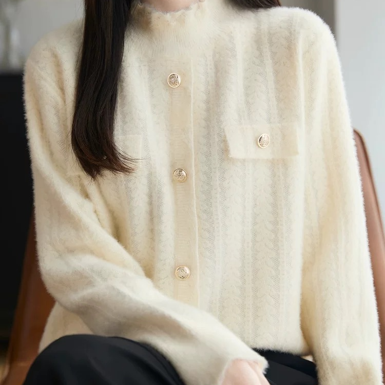 2025新款半高领提花针织打底衫女洋气减龄上衣冬款毛衣