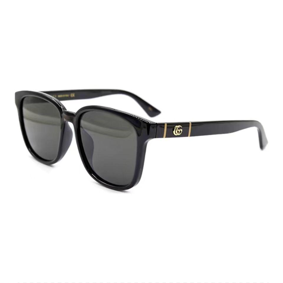 GUCCI/古驰 时尚方框方形太阳眼镜 男女情侣黑框渐变GG0637SK-001