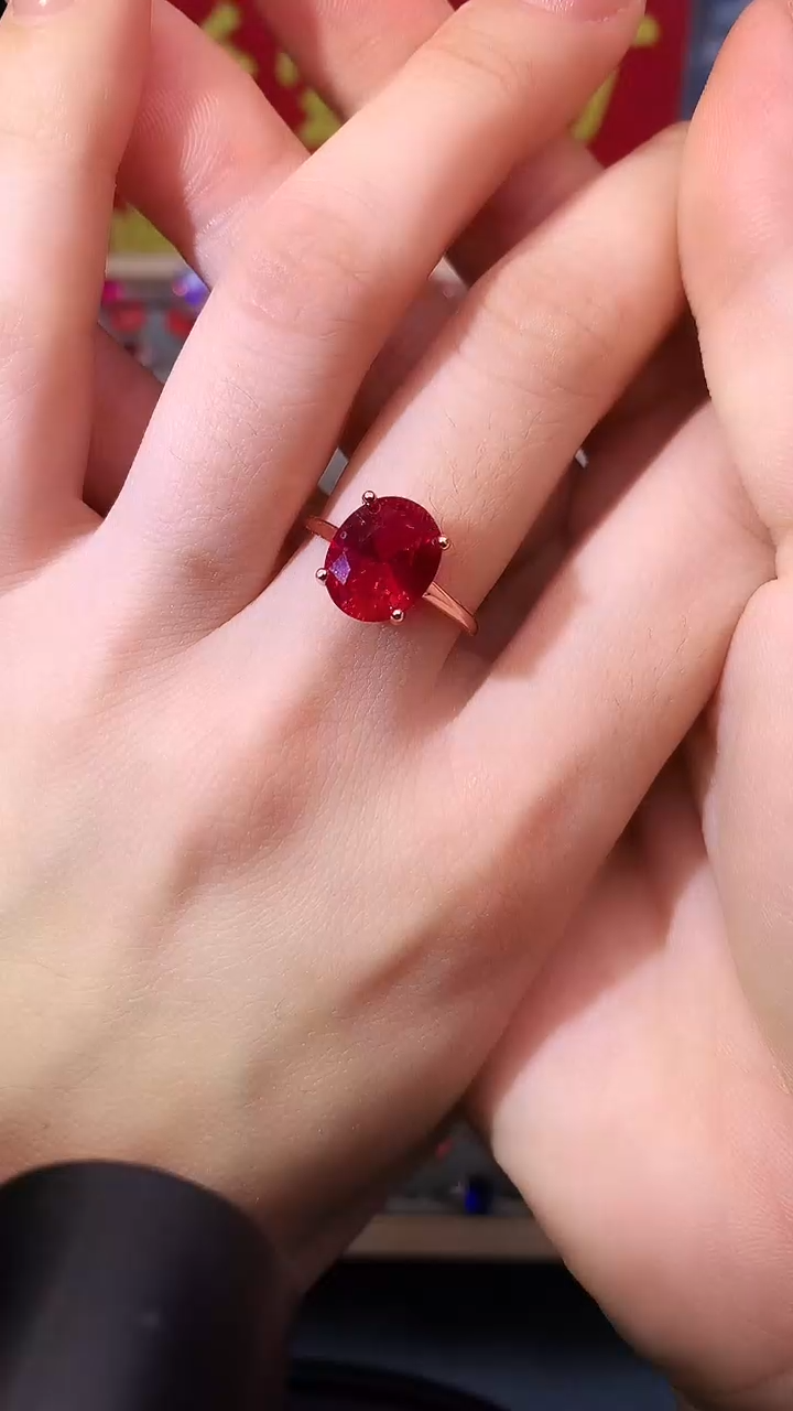 【闪购商品】红宝石戒指银S925镶嵌1111
