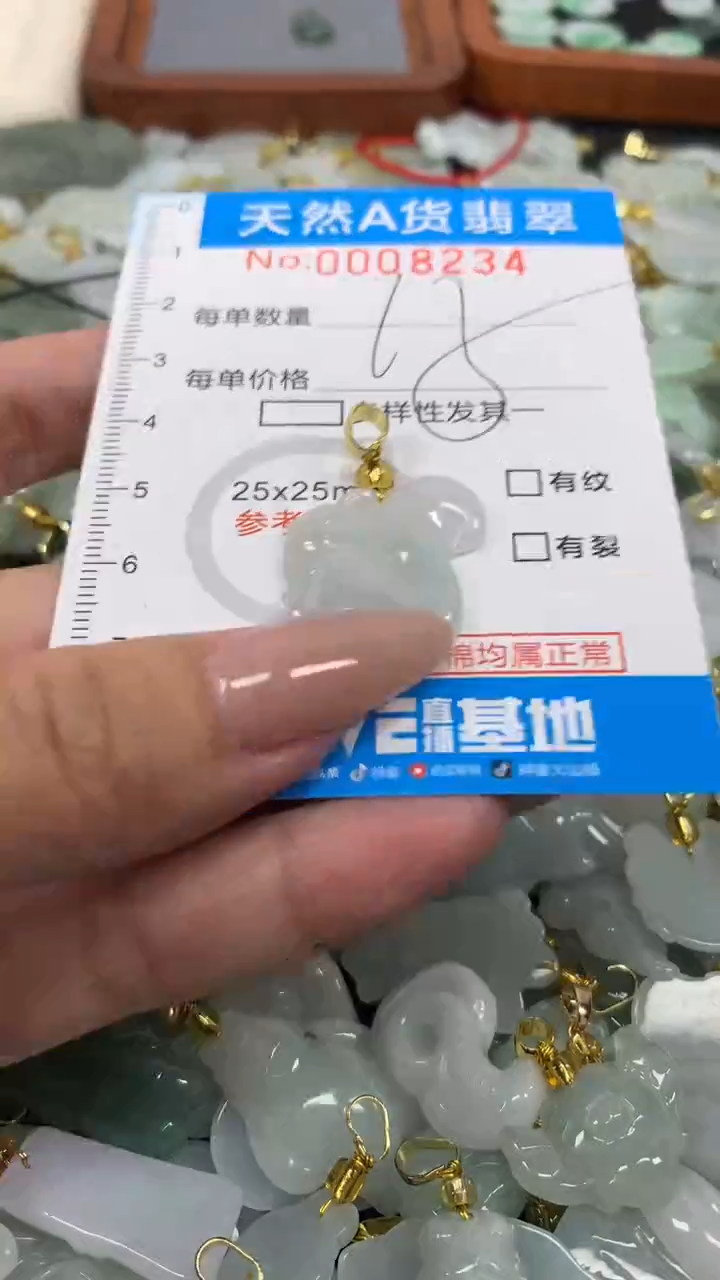 翡翠未镶嵌颈饰净货挂件-8234