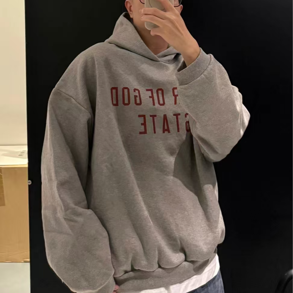 SS24款连帽套头秋冬时尚百搭套头长袖休闲美式宽松卫衣男女同款