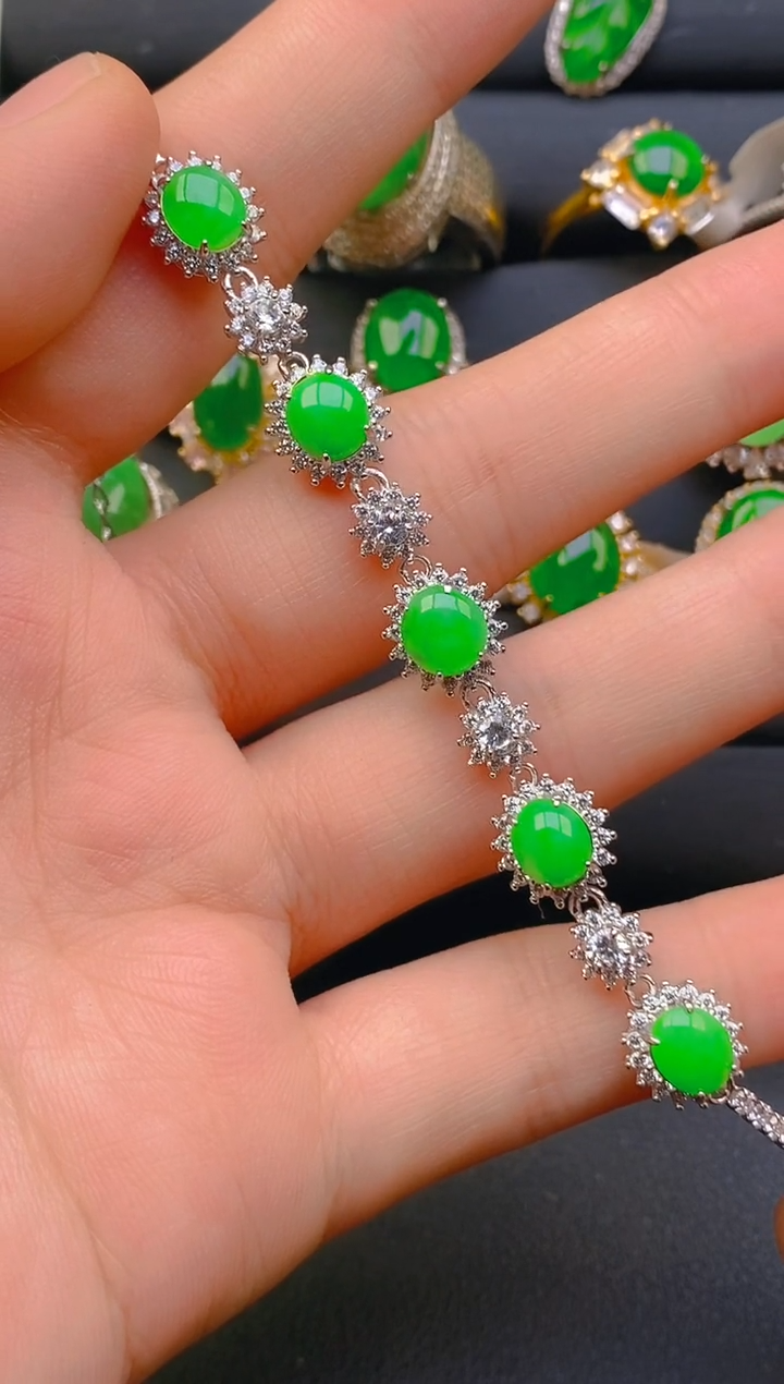 【闪购商品】翡翠戒指银S925镶嵌天然A货翡翠1