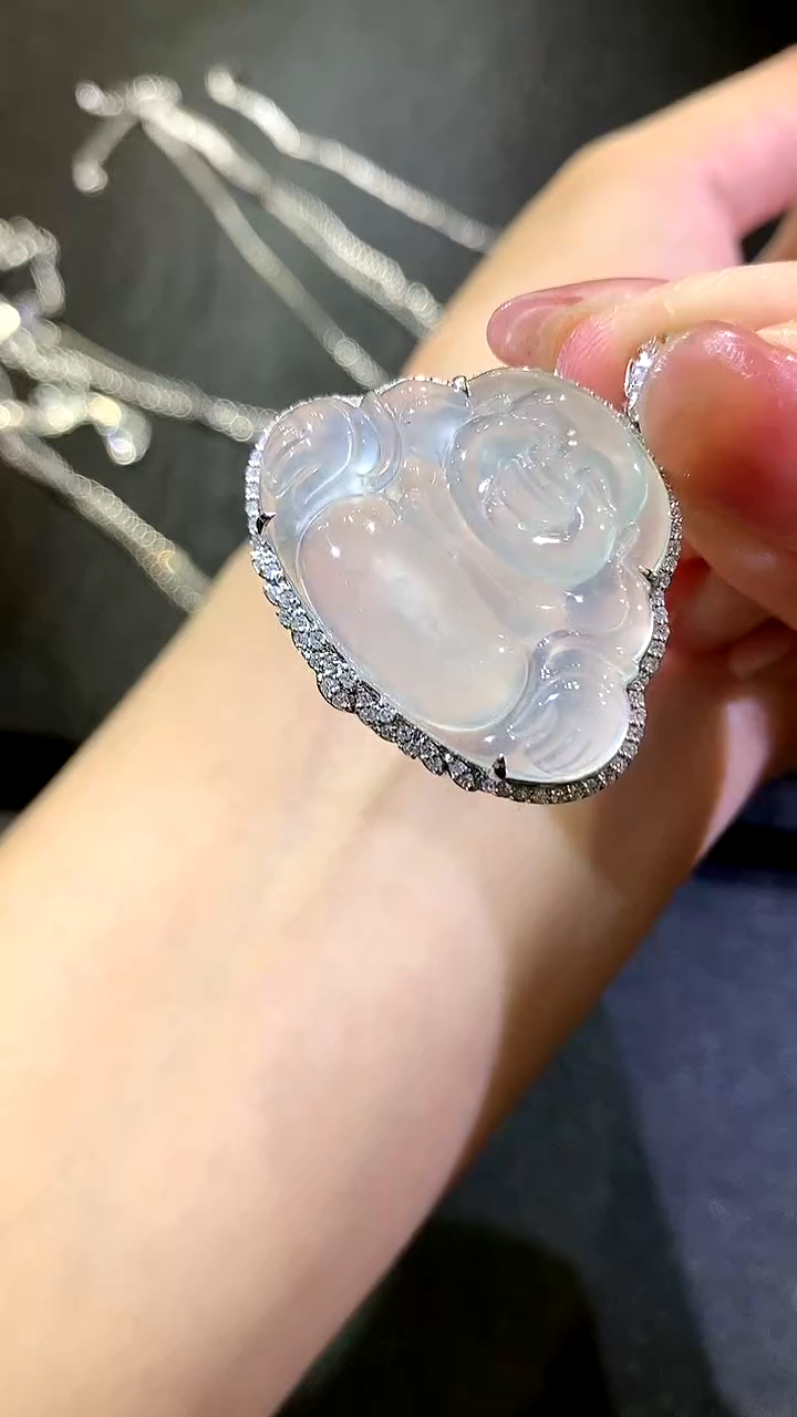 【闪购商品】翡翠吊坠(不含链)18K金镶嵌119-佛公（多样性发货一件