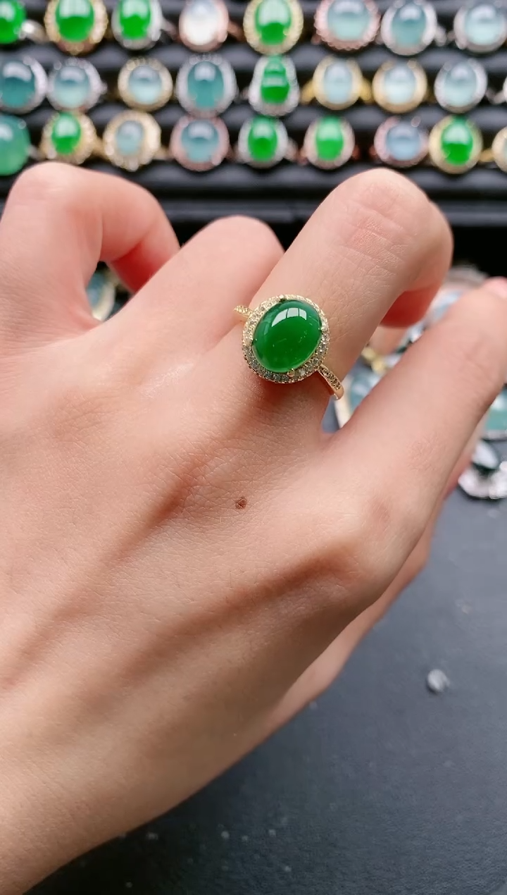 【闪购商品】翡翠戒指银S925镶嵌111111