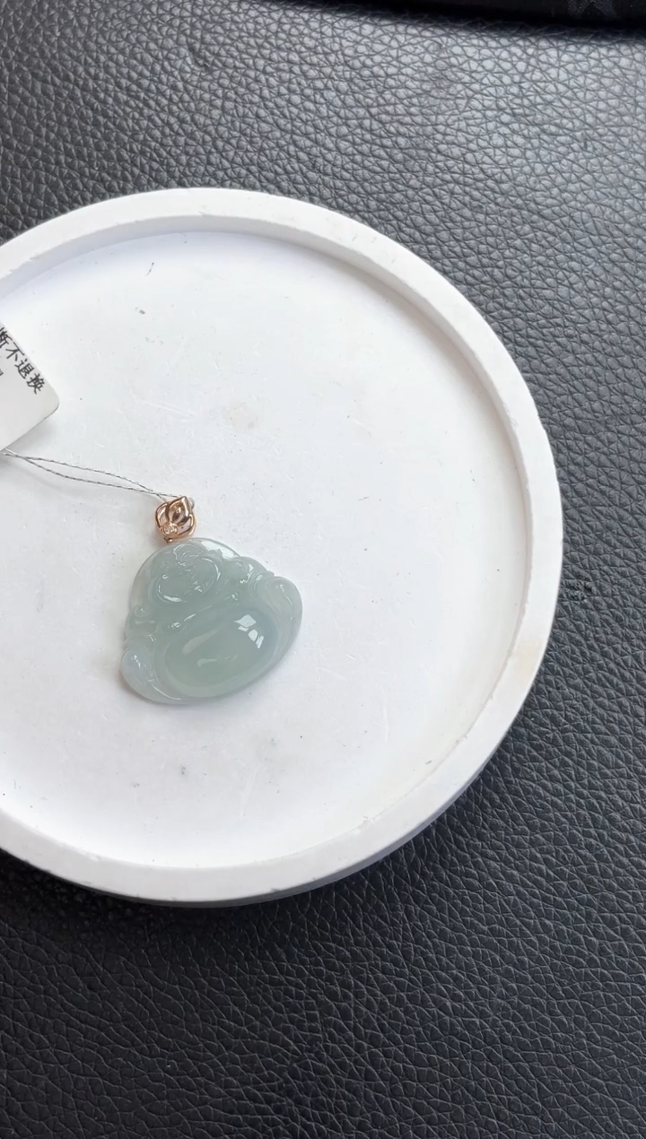 【闪购商品】翡翠颈饰18K金镶嵌佛公