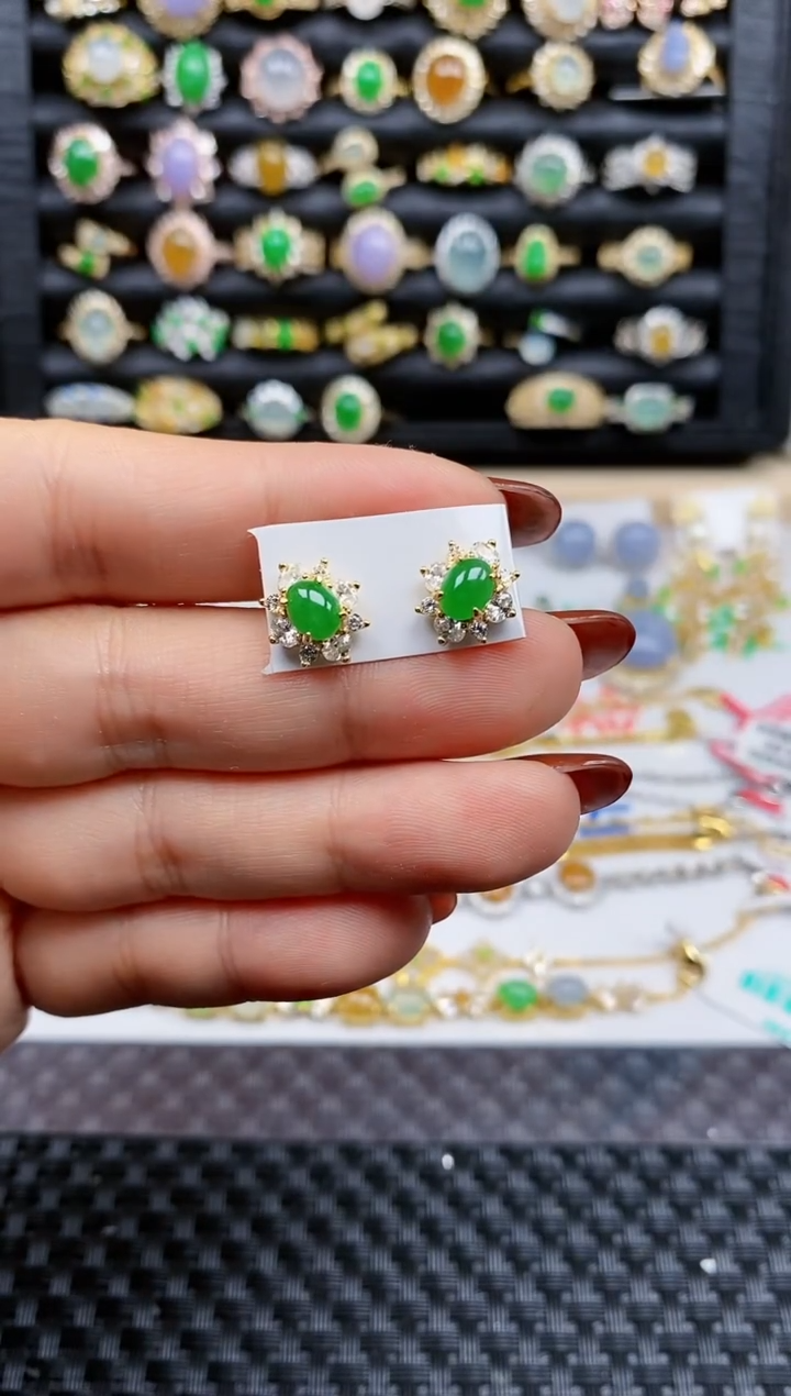 银S925镶嵌戒指翡翠358