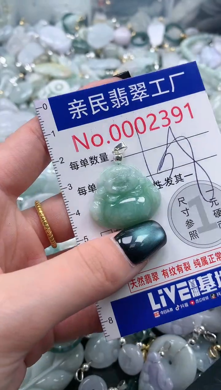 翡翠未镶嵌吊坠(不含链)2391