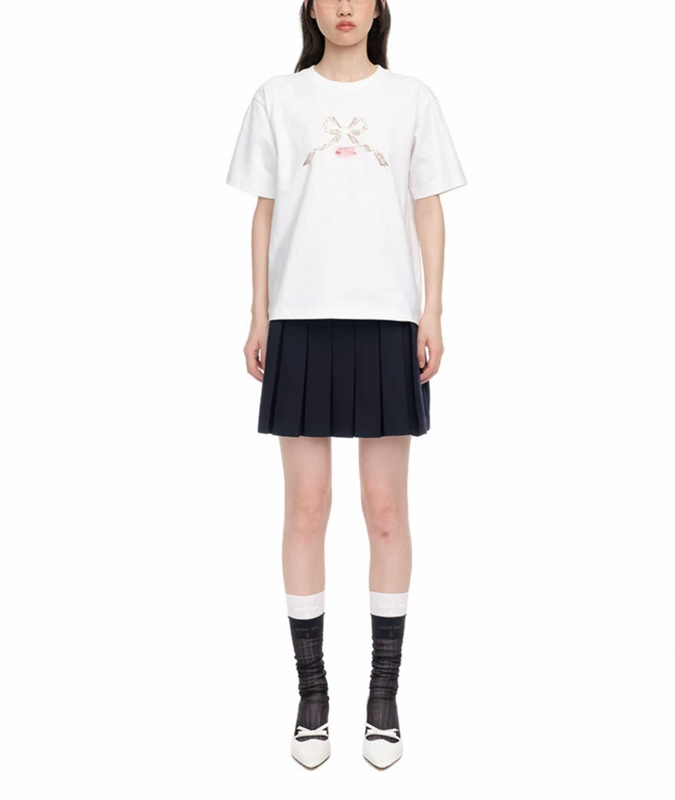 【S S T】蕾虎蕾丝拼接宽松T恤2025春夏新款设计感女装上衣E019