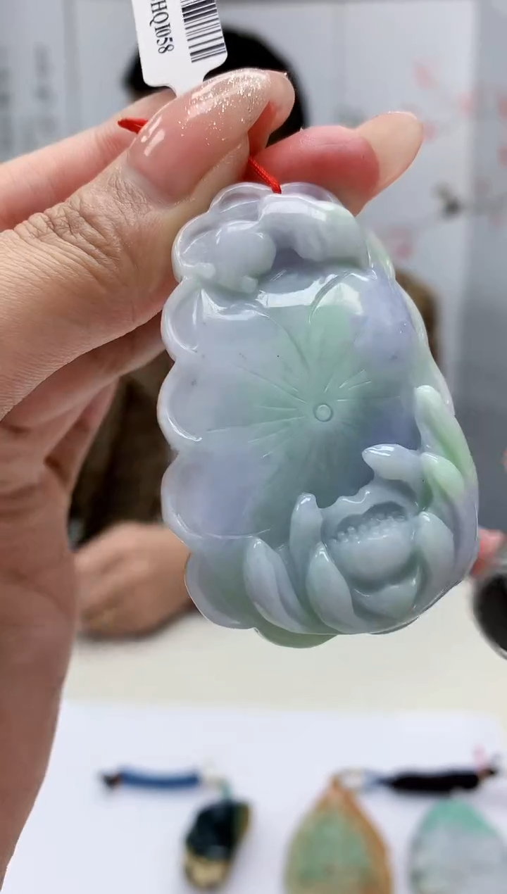 【闪购商品】定制翡翠未镶嵌4812MM-毛货挂件14